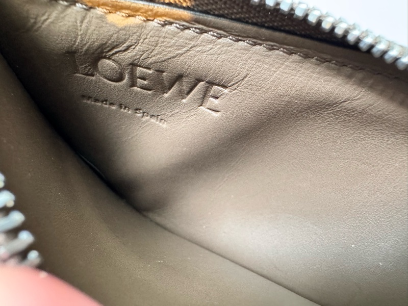 Loewe puzzle拼色卡夾 咖色 錢包 零錢包-4