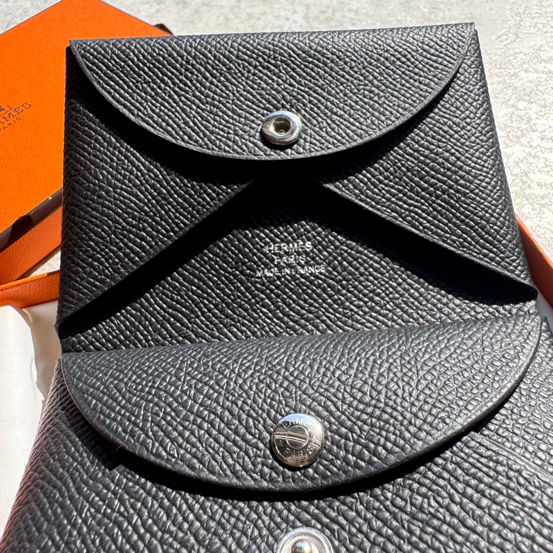 Hermès 愛馬仕 Calvi duo卡套 黑-1