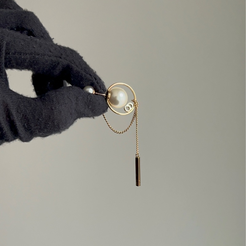 DIOR 流蘇鏈條珍珠耳環 長款-8