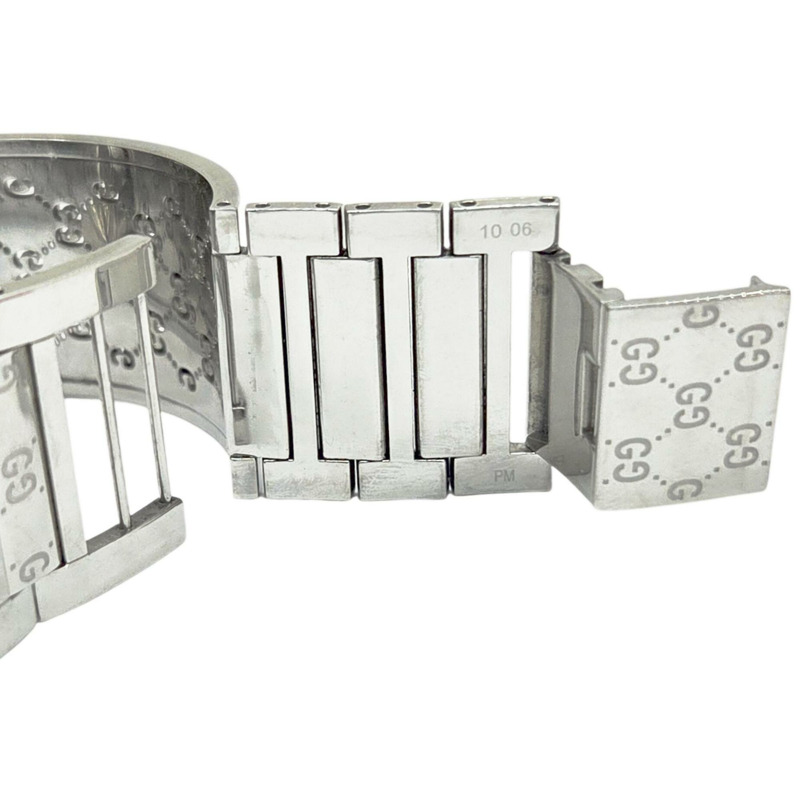 GUCCI Toile系列手環腕錶，不鏽鋼材質，型號YA112501，石英機芯，棕色錶盤，女錶-11