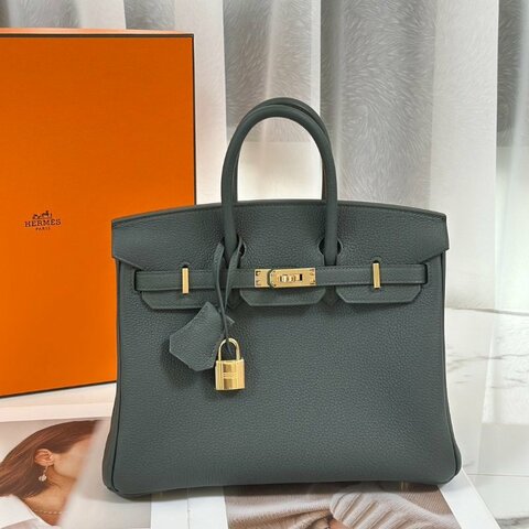 HERMES Birkin 25 -  灰綠香檳金 K