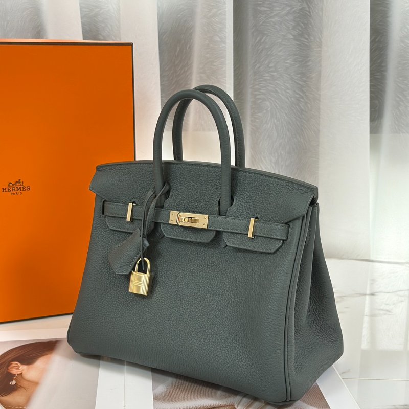 HERMES Birkin 25 -  灰綠香檳金 K-2