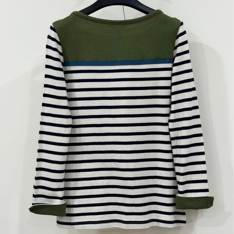 BURBERRY 藍標 肩釦大戰馬橫條反折袖上衣-1