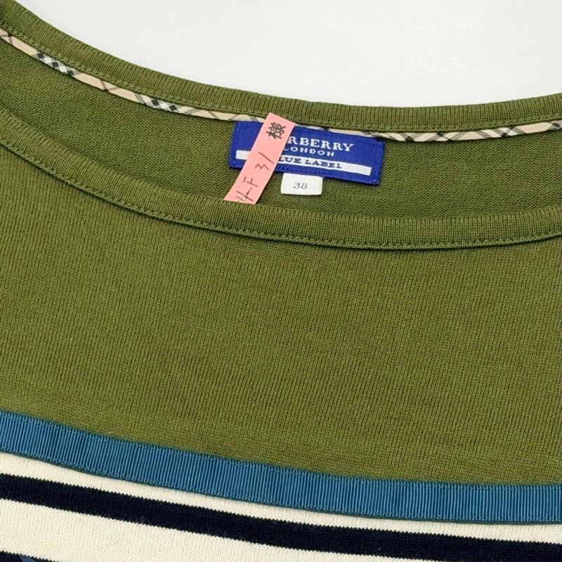 BURBERRY 藍標 肩釦大戰馬橫條反折袖上衣-8