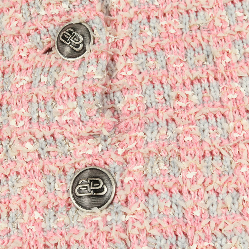 BALENCIAGA 粉紅斜紋軟呢長裙，棉尼龍混紡，二手女款 S 碼-6