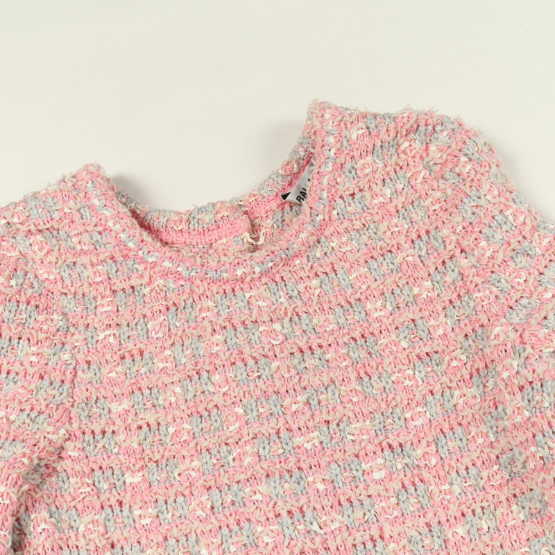 BALENCIAGA 粉紅斜紋軟呢長裙，棉尼龍混紡，二手女款 S 碼-7