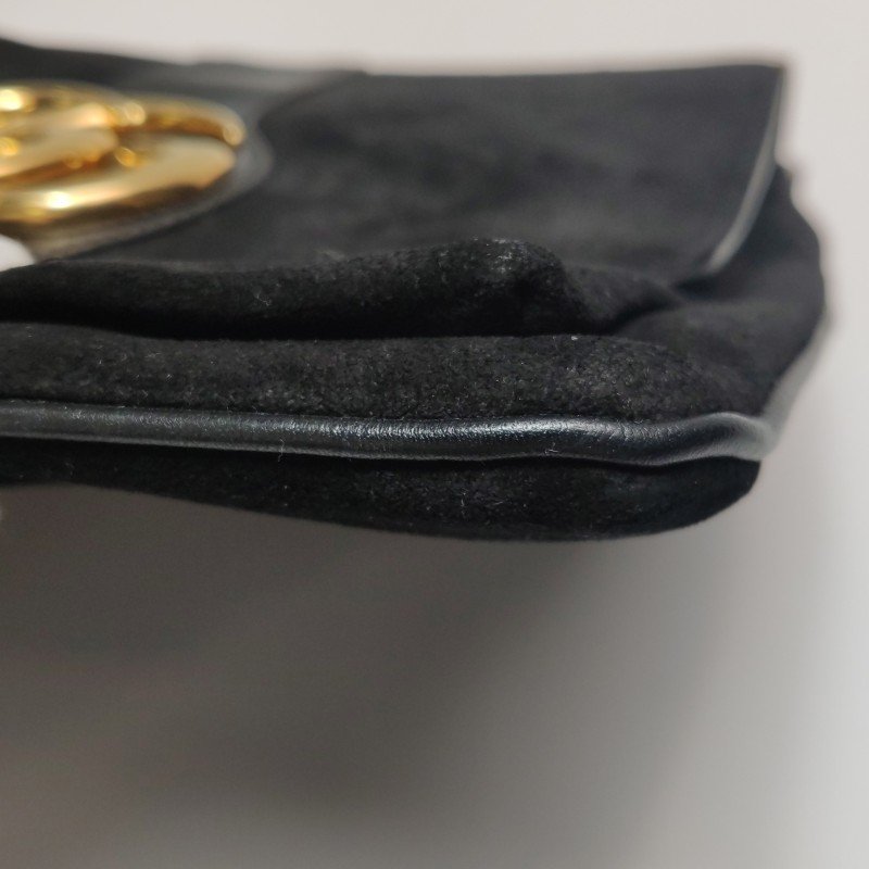 Gucci Arli 牛皮翻毛皮雙G標誌斜挎單肩包-22