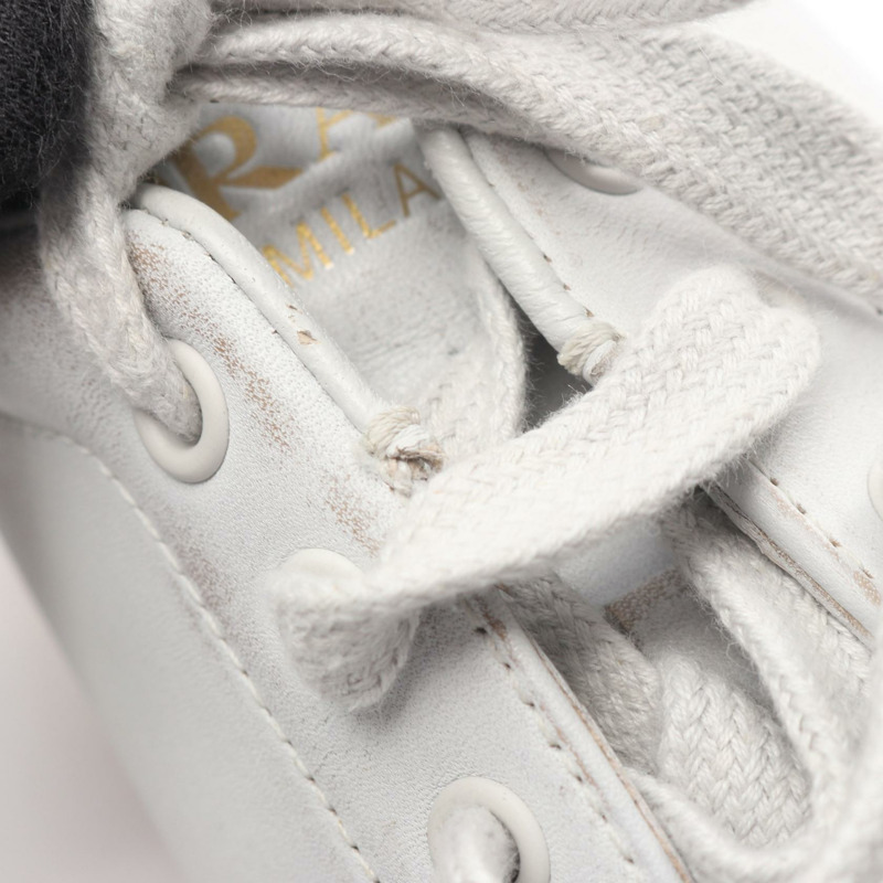 PRADA 三角形標誌做舊運動鞋 #6 2EE413 皮革 二手-7