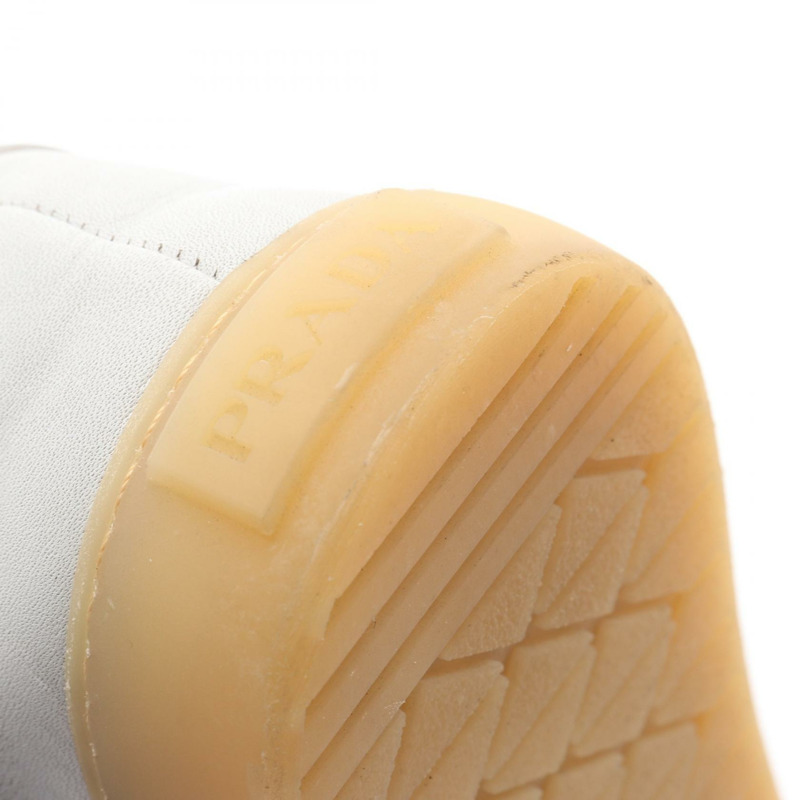 PRADA 三角形標誌做舊運動鞋 #6 2EE413 皮革 二手-8