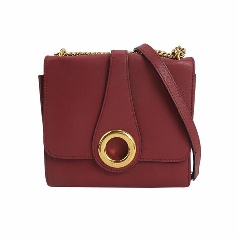 Burberry牛皮純色字母Logo斜挎包單肩包