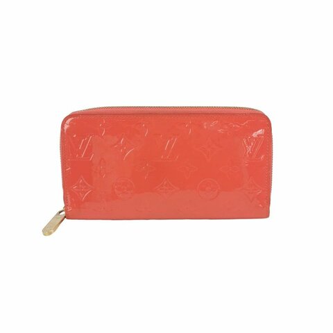 LouisVuitton (LV) Zippy漆皮純色壓紋老花環繞式拉鏈錢包