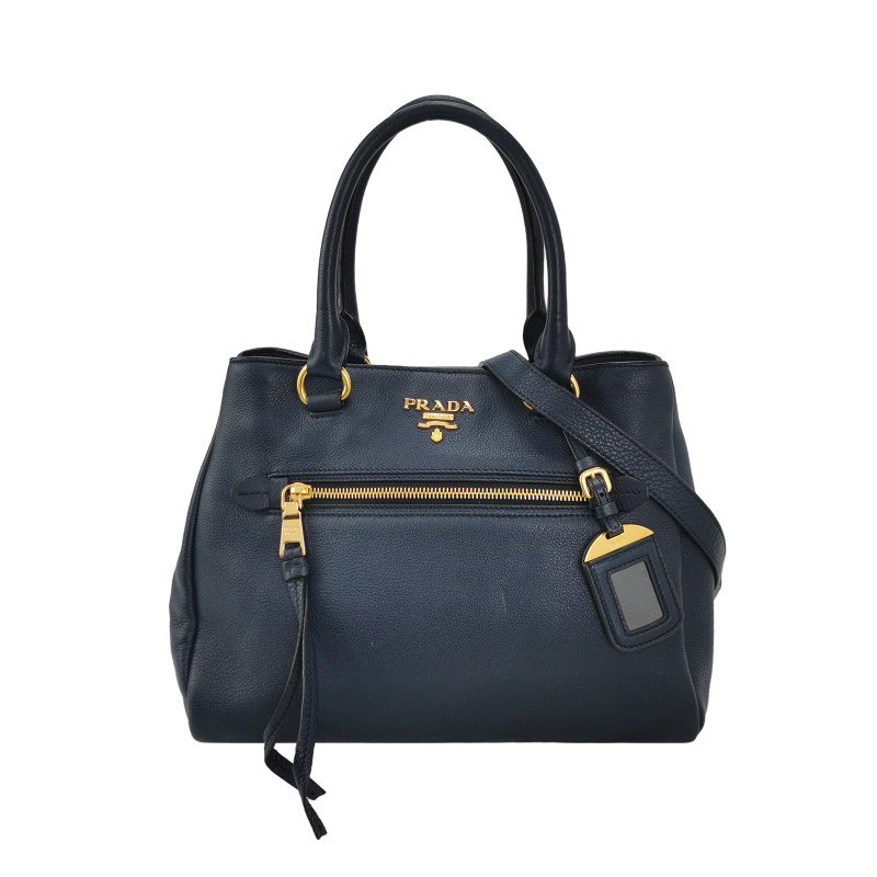 Prada Galleria殺手包大號牛皮純色三角徽標斜挎包單肩包-0