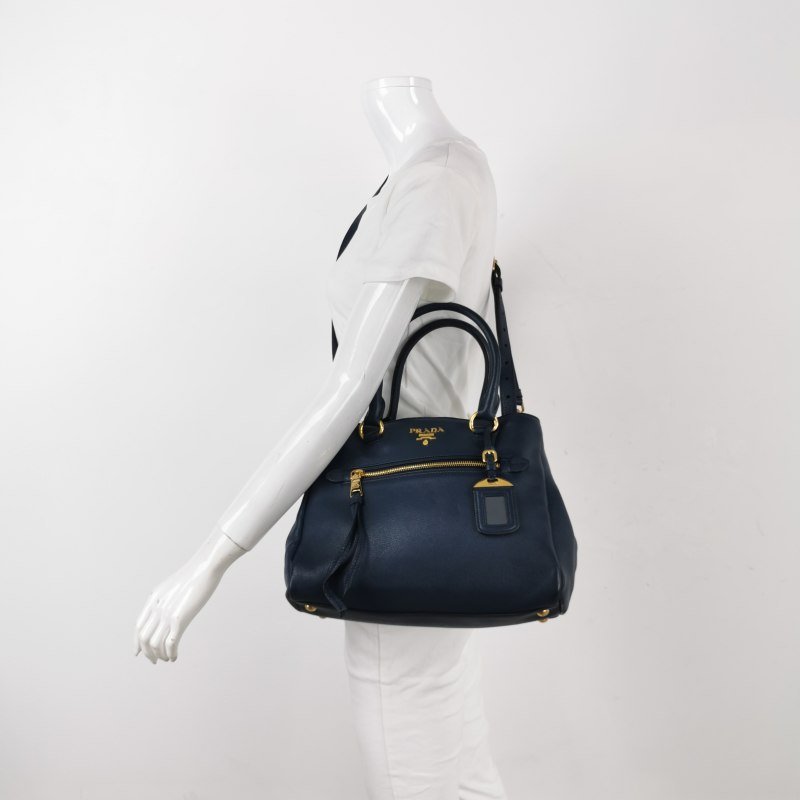 Prada Galleria殺手包大號牛皮純色三角徽標斜挎包單肩包-1
