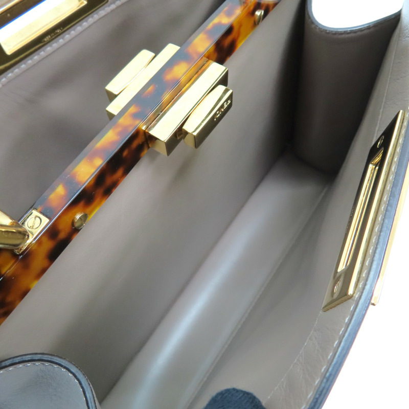 咖灰色 羊皮 Peekaboo ISeeU Medium 兩用包【FENDI 芬迪】 8BN321-4