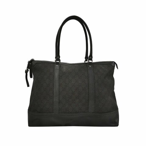 Gucci牛皮帆布雙G老花拉鏈單肩包