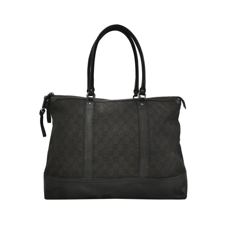 Gucci牛皮帆布雙G老花拉鏈單肩包-0