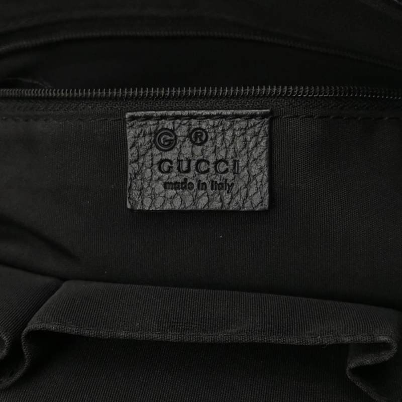 Gucci牛皮帆布雙G老花拉鏈單肩包-7