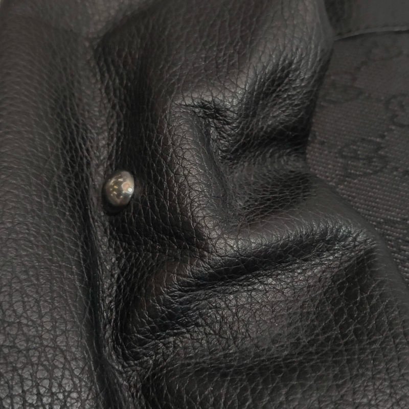 Gucci牛皮帆布雙G老花拉鏈單肩包-12