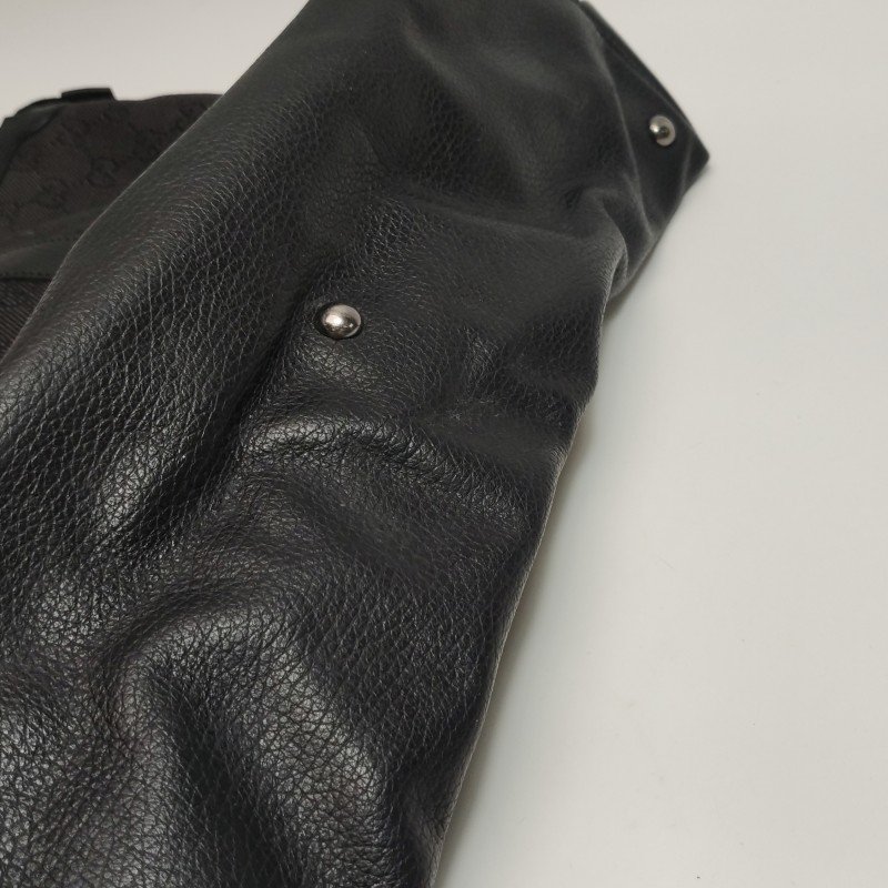 Gucci牛皮帆布雙G老花拉鏈單肩包-20