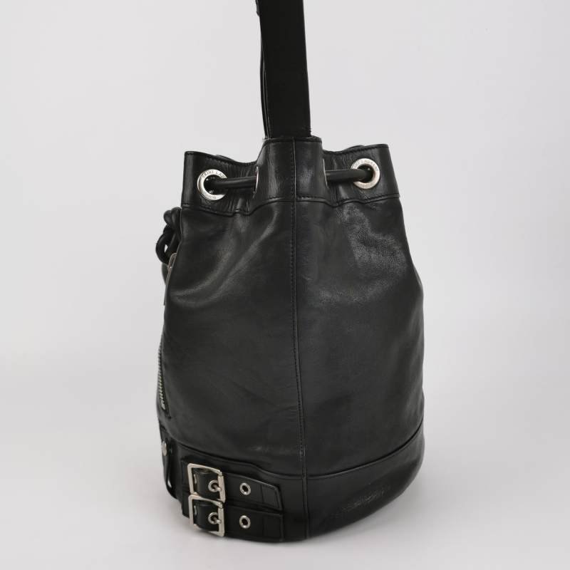 Saint Laurent Rider牛皮純色拉鏈斜挎包-2