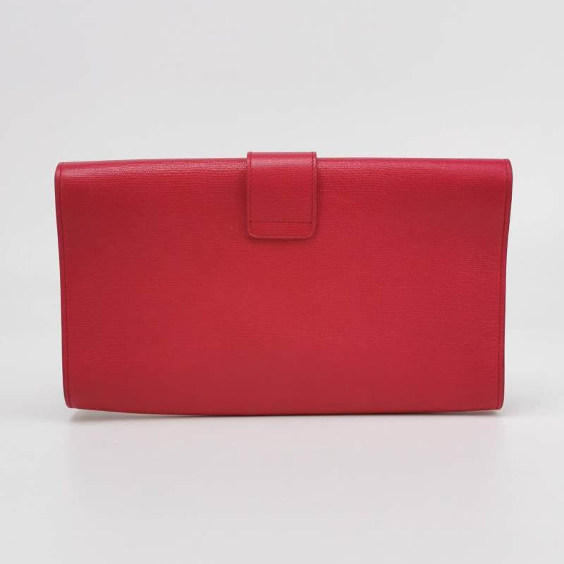 Saint Laurent Y-Ligne牛皮純色Y字搭扣手拿包-3