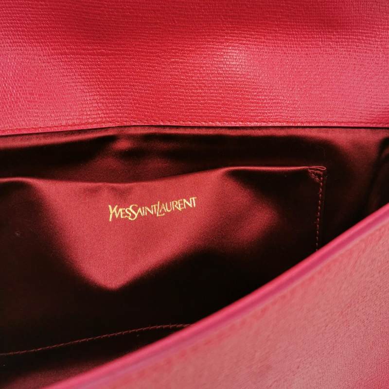 Saint Laurent Y-Ligne牛皮純色Y字搭扣手拿包-6