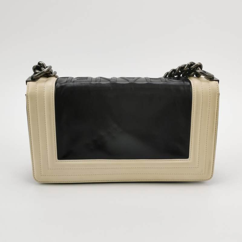 Chanel Leboy季節限定款中號牛皮撞色方形雙C鎖扣單肩包-4