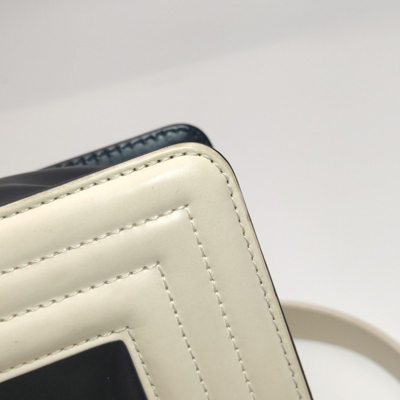 Chanel Leboy季節限定款中號牛皮撞色方形雙C鎖扣單肩包-17