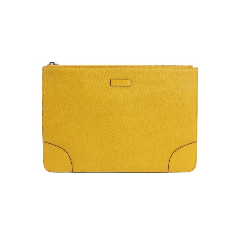 Gucci牛皮純色皮標字母Logo手拿包-0