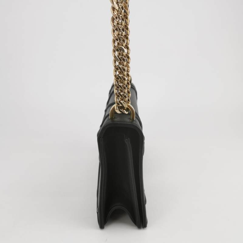 Dior Diorama盾牌包中號牛皮純色盾形紋章搭扣單肩包-3