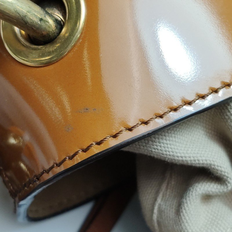 Chloe Roy牛皮帆布Logo壓紋穿孔圓環斜挎包單肩包-12