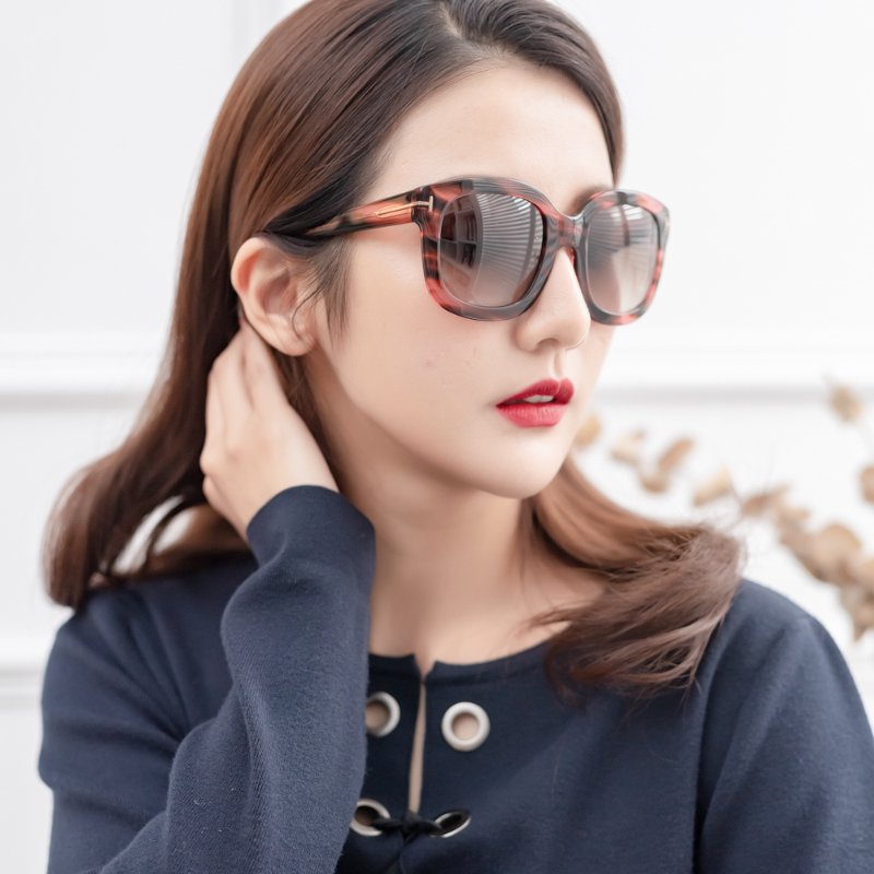 TOM FORD太陽眼鏡(透明紅豹紋色)-5