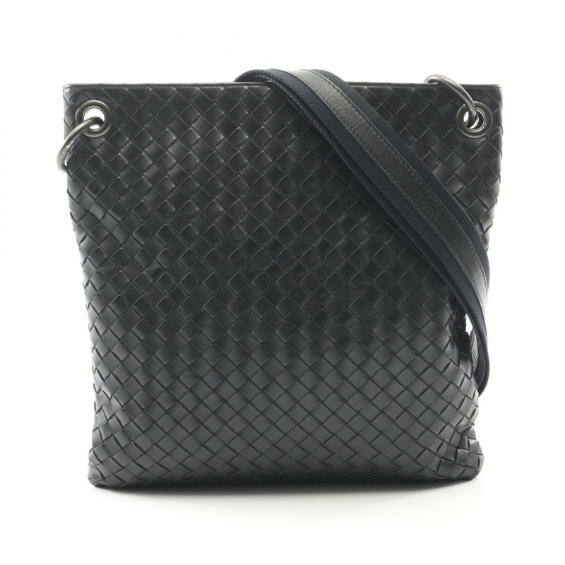 BOTTEGA VENETA Intrecciato 小號斜背包 276357 皮革 黑色-0