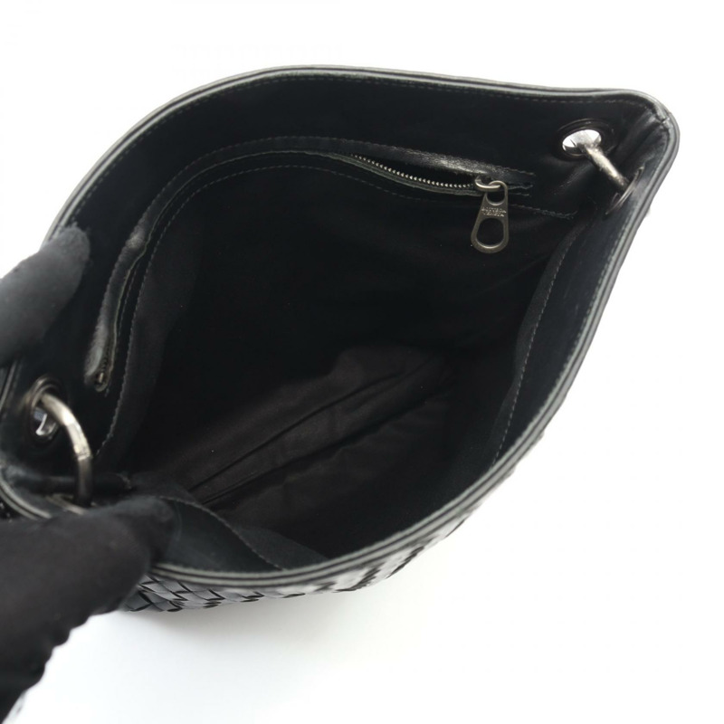 BOTTEGA VENETA Intrecciato 小號斜背包 276357 皮革 黑色-2