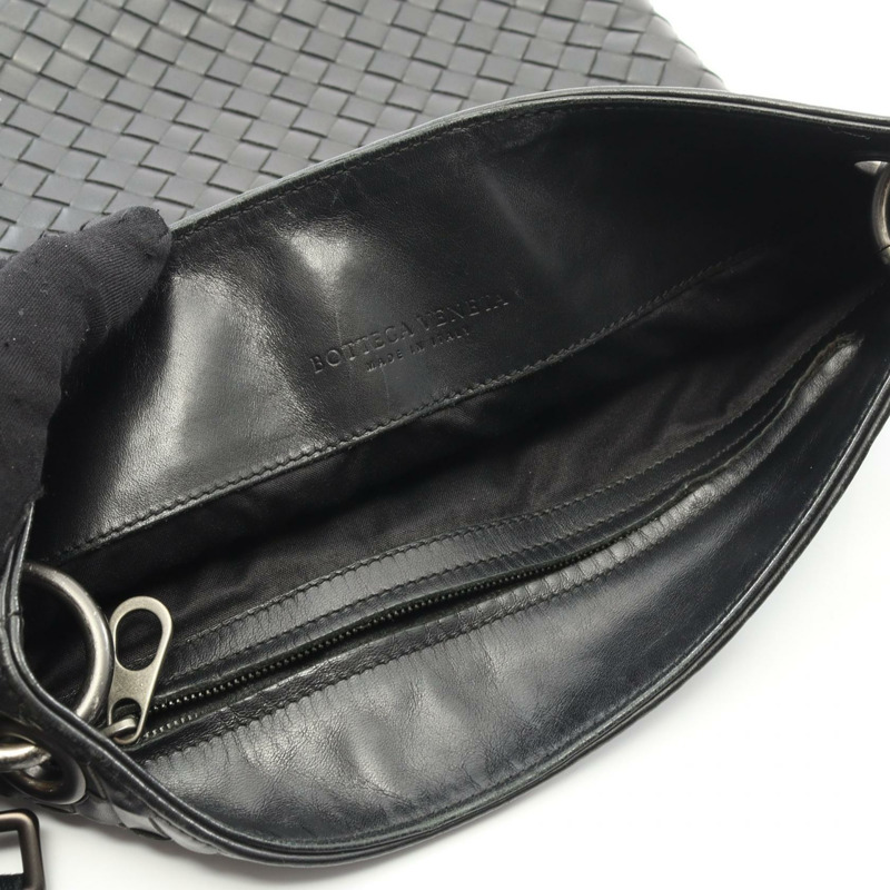 BOTTEGA VENETA Intrecciato 小號斜背包 276357 皮革 黑色-7