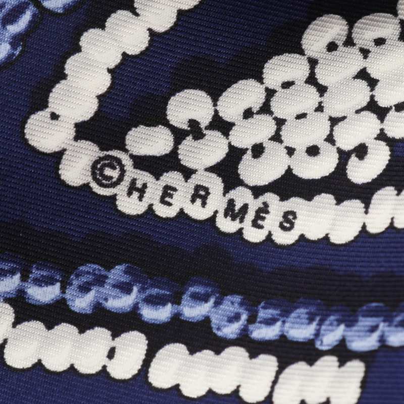 愛馬仕 (HERMES) Carre 140 KELLY EN PERLES 絲巾披肩,海軍藍/紅色,二手-1