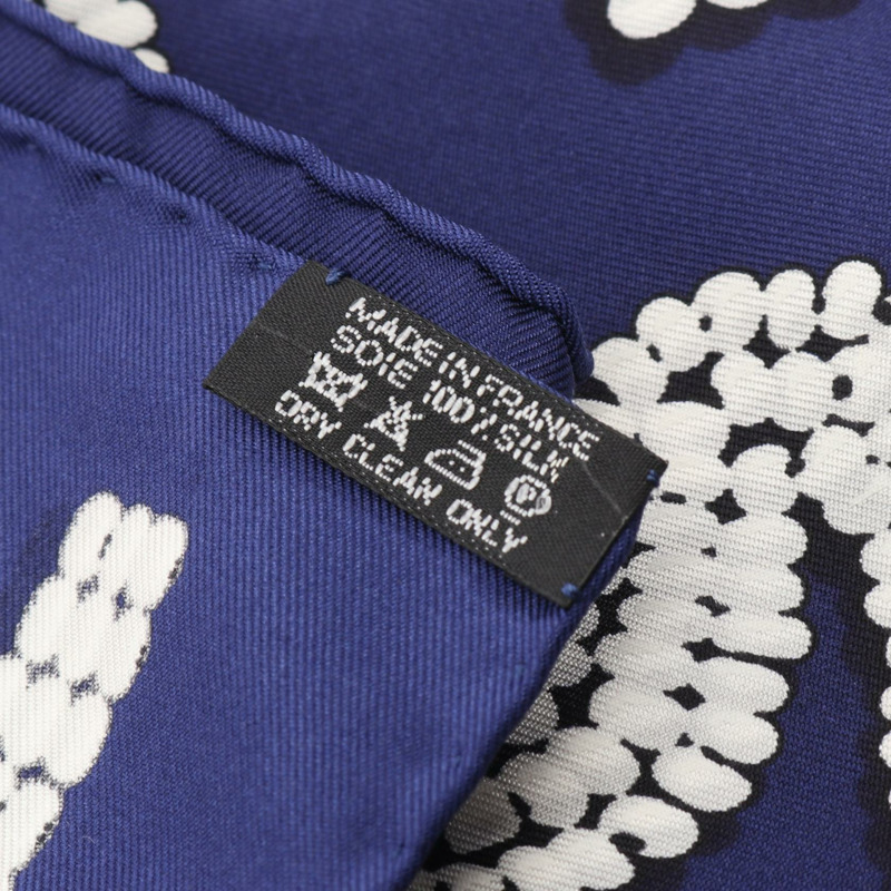 愛馬仕 (HERMES) Carre 140 KELLY EN PERLES 絲巾披肩,海軍藍/紅色,二手-2