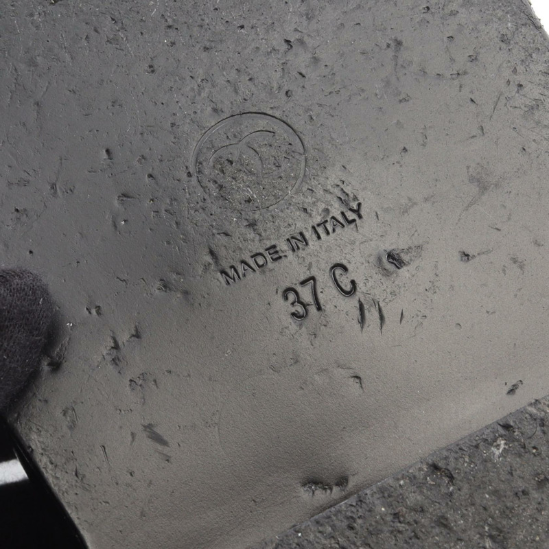 香奈兒舒適絎縫涼鞋 #37 G31848 黑色皮革 二手 女士 CC-5