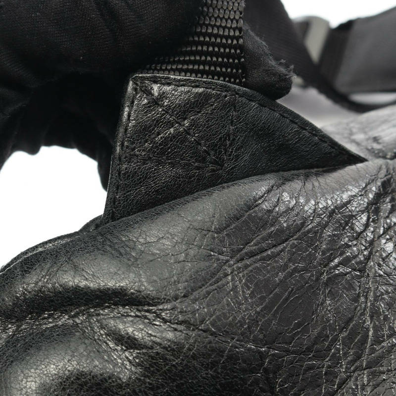 BALENCIAGA Explorer Graffiti 雙肩包 456587 黑色真皮 二手 男款-9