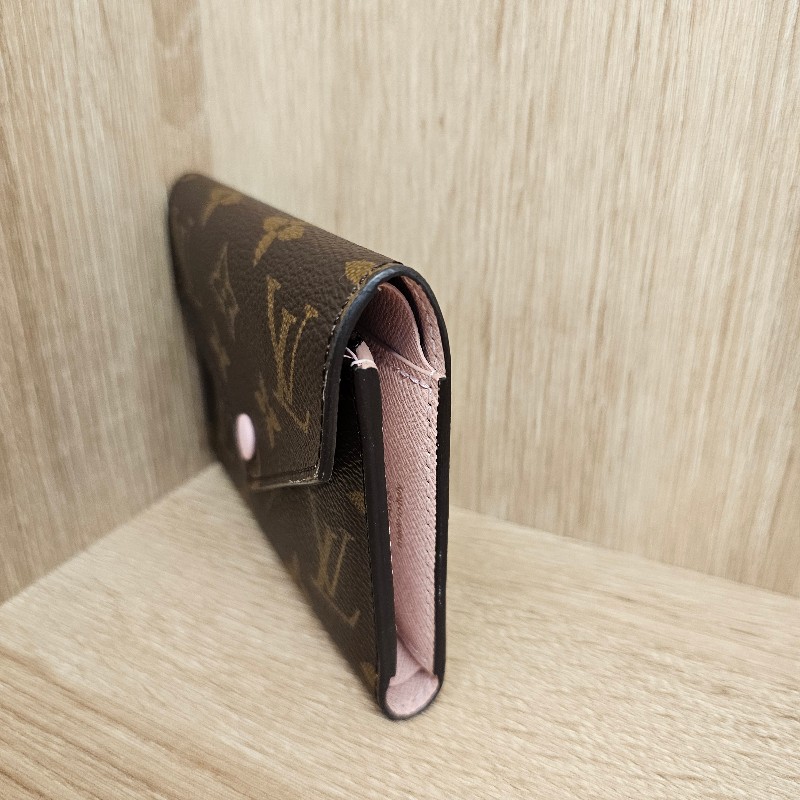 [品況好粉釦絕版品🧧] LV老花粉皮釦內粉Victorine三折短夾-2