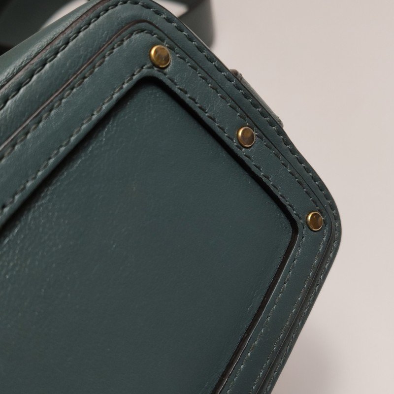 Chloe Roy 小號牛皮拼色小馬圖案穿孔圓環斜挎包單肩包-14