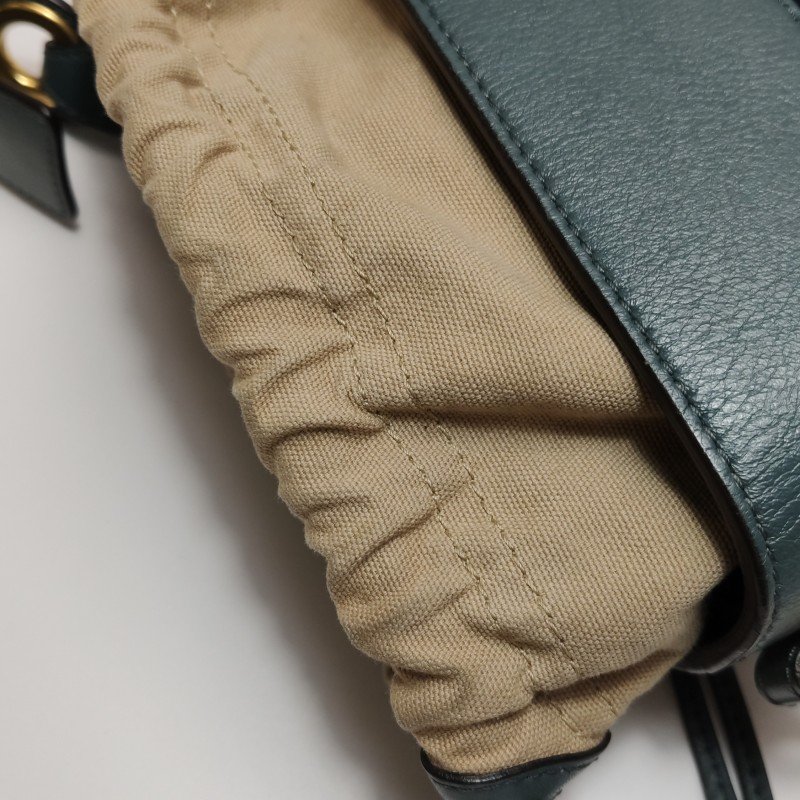 Chloe Roy 小號牛皮拼色小馬圖案穿孔圓環斜挎包單肩包-16