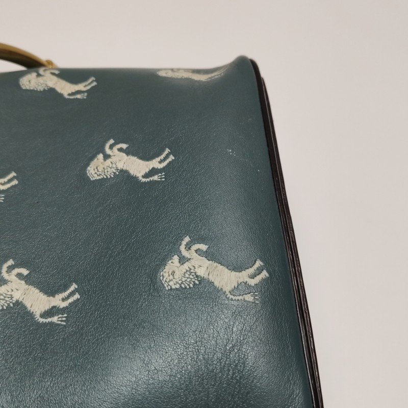 Chloe Roy 小號牛皮拼色小馬圖案穿孔圓環斜挎包單肩包-18