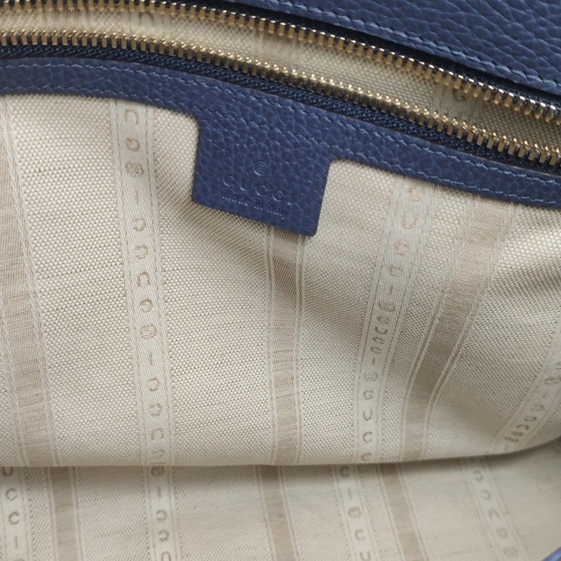 Gucci Interlocking G牛皮純色字母Logo互扣式雙G斜挎包單肩包-9