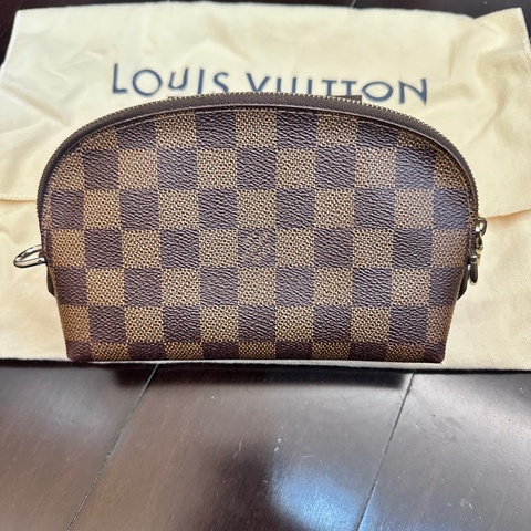 LV 棋盤格 貝殼 化妝包 pm
