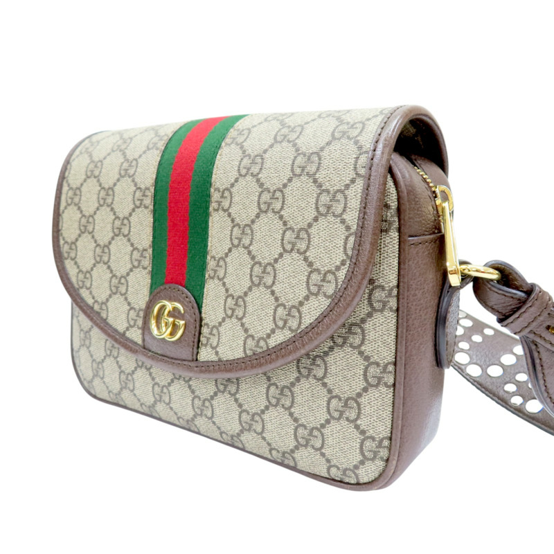 棕色 牛皮 GG帆布 ophidia small shoulder bag 肩背包【GUCCI 古馳】 722117-2