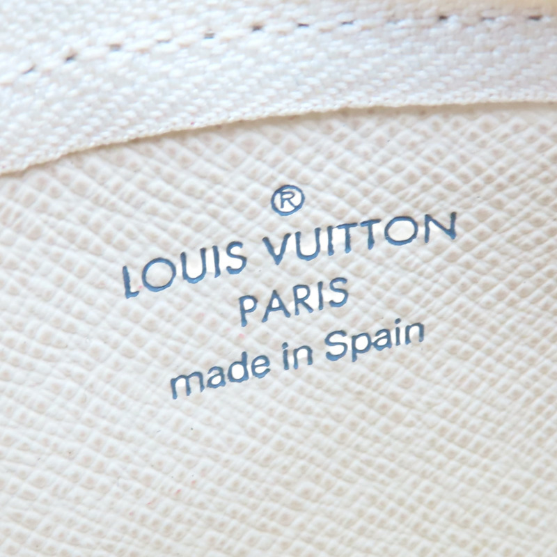 白色 棋盤格 帆布 拉鍊 鑰匙零錢包【LOUIS VUITTON LV 路易威登】 N62659-6