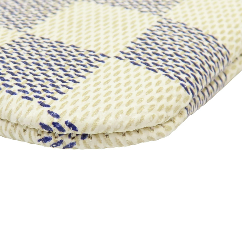 白色 棋盤格 帆布 拉鍊 鑰匙零錢包【LOUIS VUITTON LV 路易威登】 N62659-9