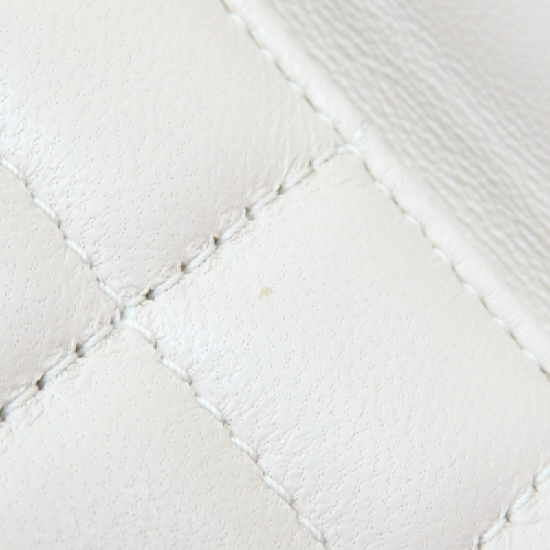 白色 牛皮mini wallet 兩折 扣式短夾【SAINT LAURENT YSL 聖羅蘭】 TGN787557-11