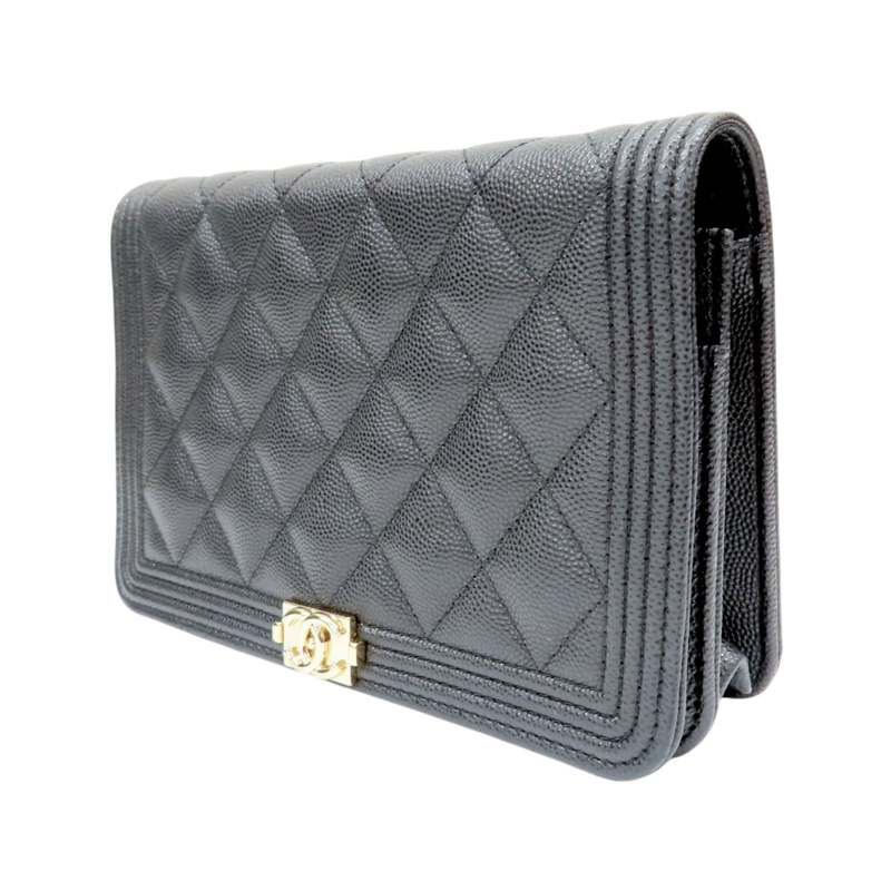 黑色 菱格紋 牛皮 Boy WOC 鏈帶肩背包【CHANEL 香奈兒】 AP0117-2